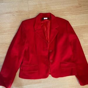 Harve Benard wool-cashmere blend bright red blazer